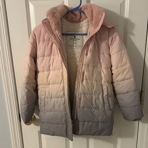 Abercrombie & Fitch Kids Pink and Gray Gradient Puffer Jacket